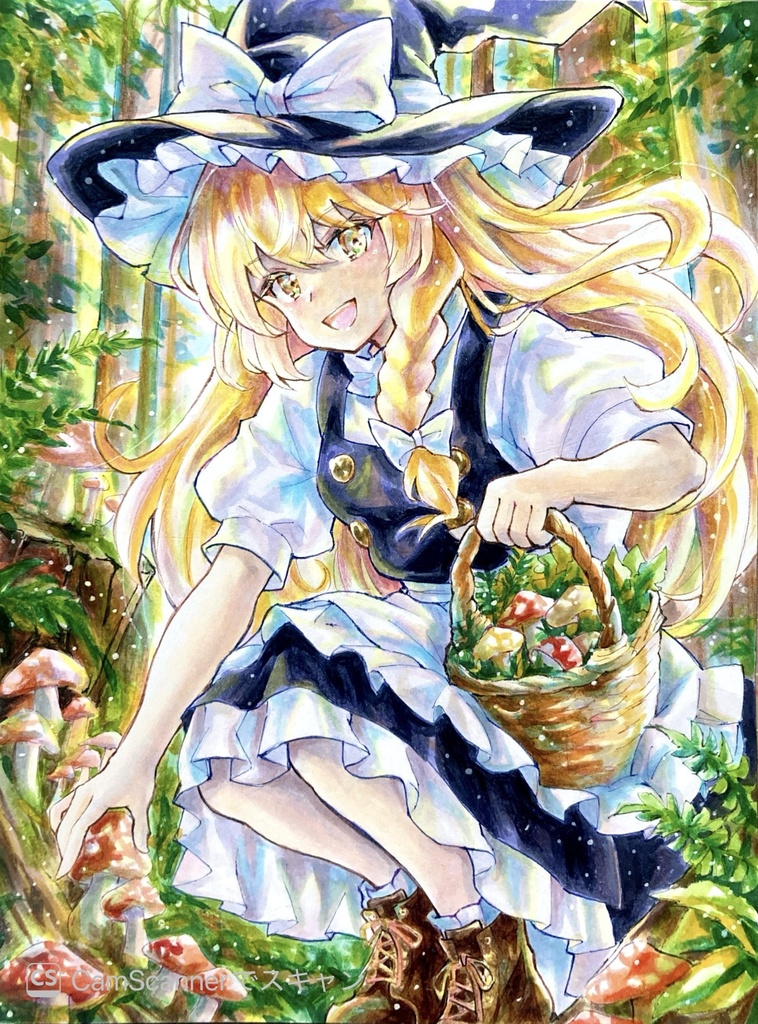手描きイラスト　東方project 霧雨魔理沙