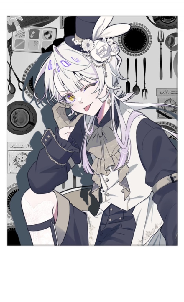 ランダムチェキ風カード_ふるかわはく。活動4周年記念