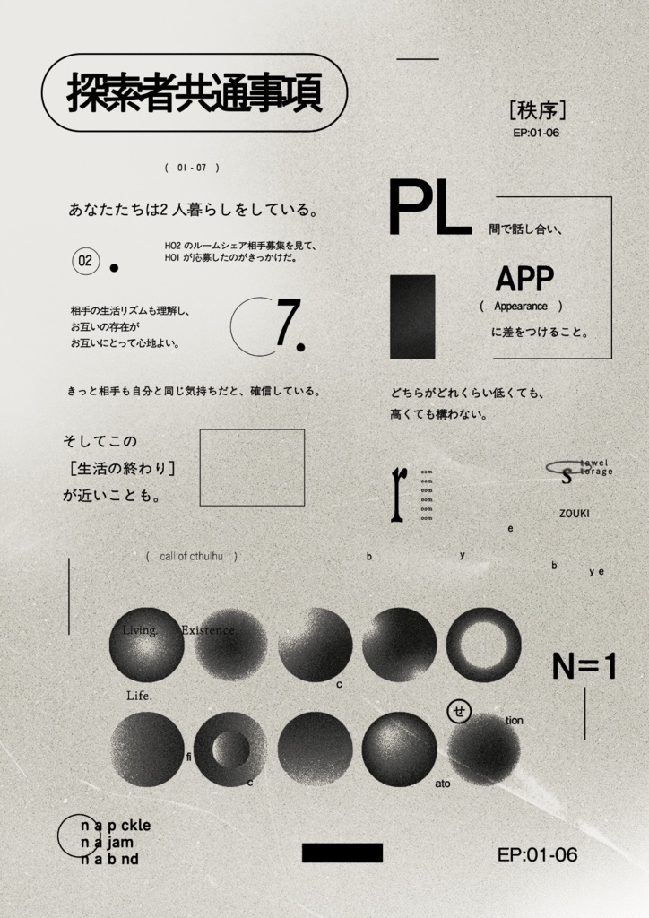 CoC6th『生活』書籍版