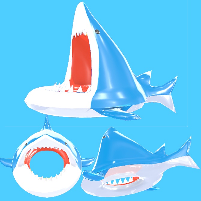 サメ・カニ・白鳥・かわいい浮き輪セット(VRC想定・physbone対応)