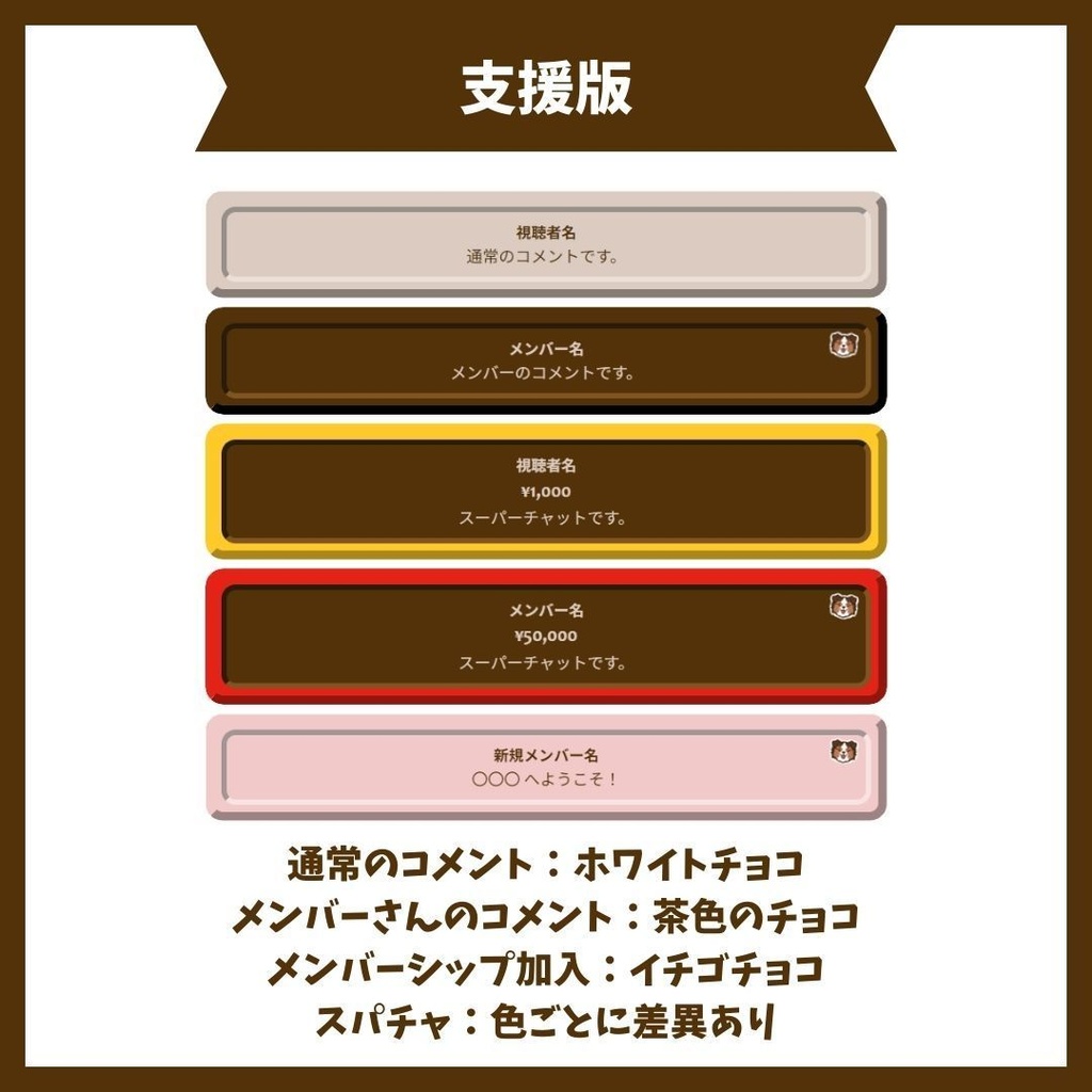 【無料版あり/わんコメテンプレート】バレンタイン向けチョコレート風【VTuber・配信者向け】