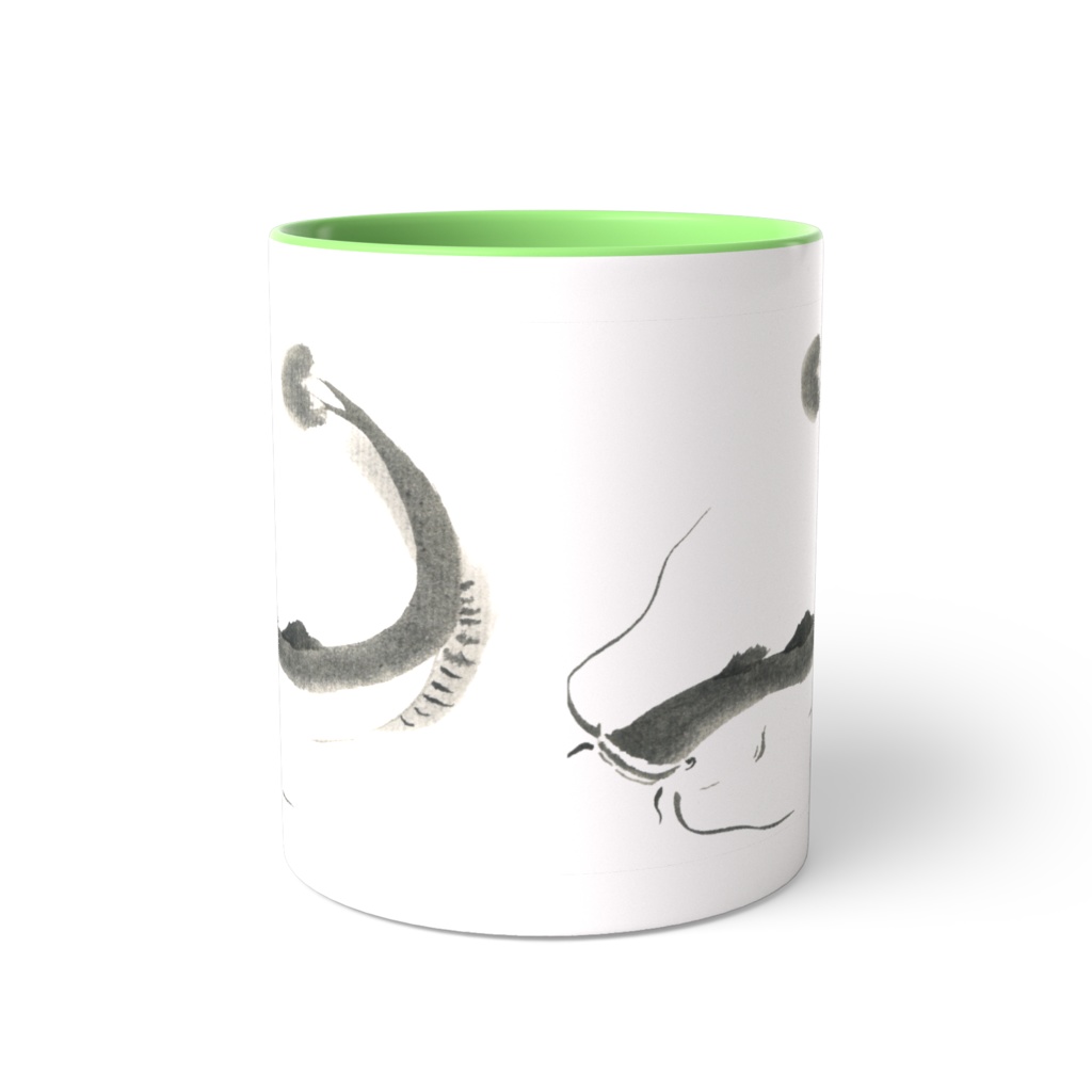 可愛いナマズの水墨画マグカップ