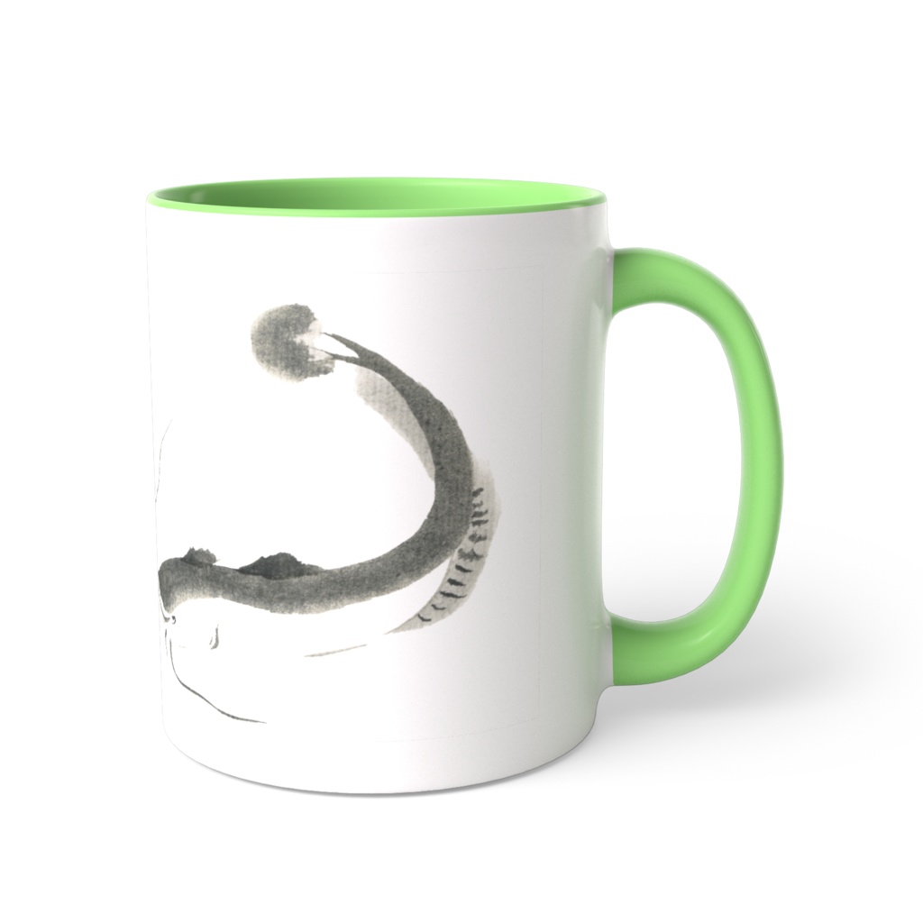 可愛いナマズの水墨画マグカップ