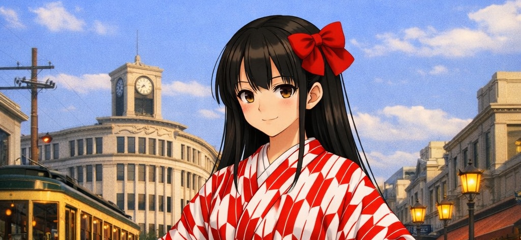 携帯電話用汎用、明治矢絣、弓道、巫女、舞妓、お弁当