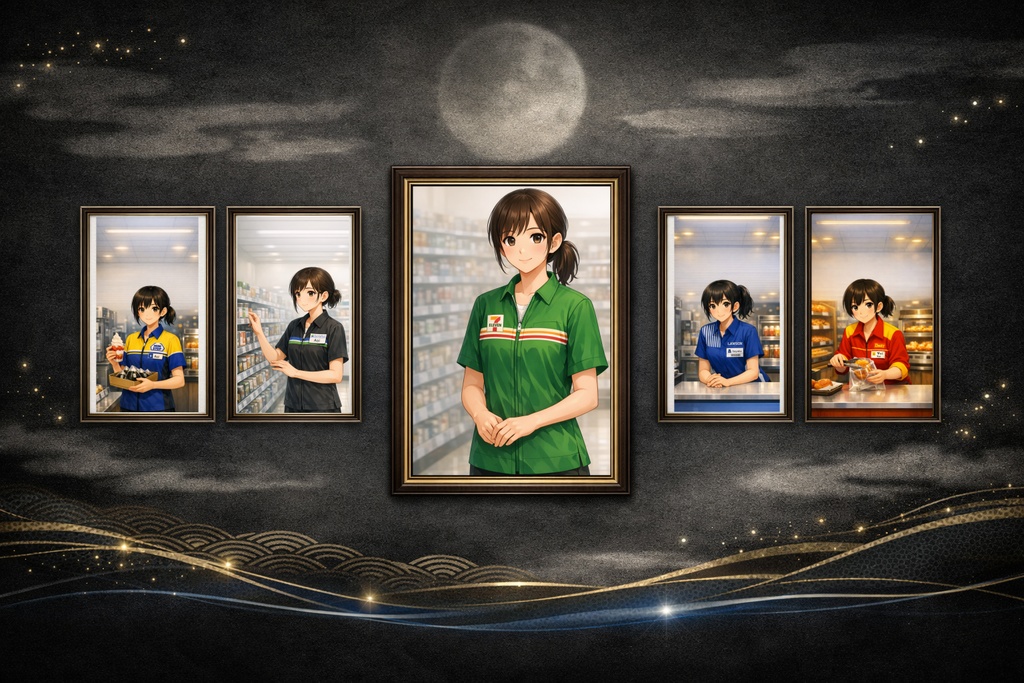 携帯壁紙汎用　コンビニ店員さん