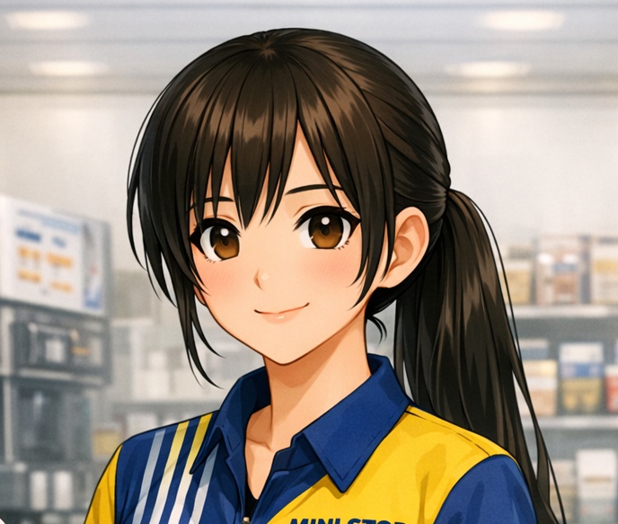 携帯壁紙汎用　コンビニ店員さん