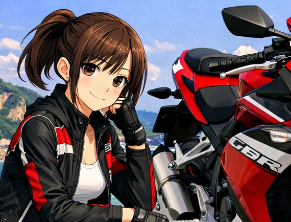 携帯壁紙汎用 バイク女子2、YZF-R25、CBR250RR、Ninjya250、V-Strom250、MT-25