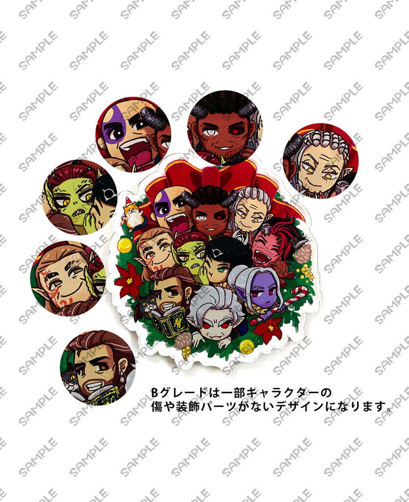 【在庫少】 クリスマスリース風アクキー