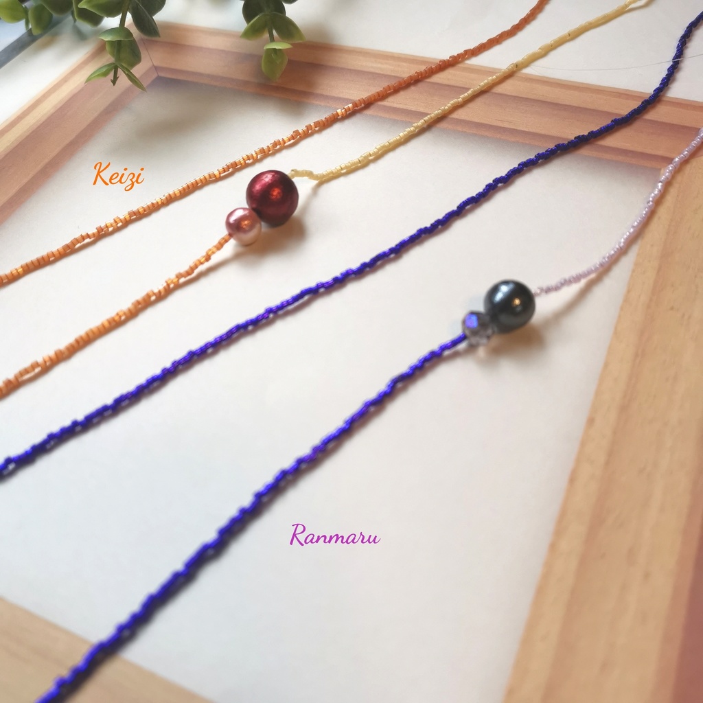 武イケメン戦国 将の色をまとうロングネックレス