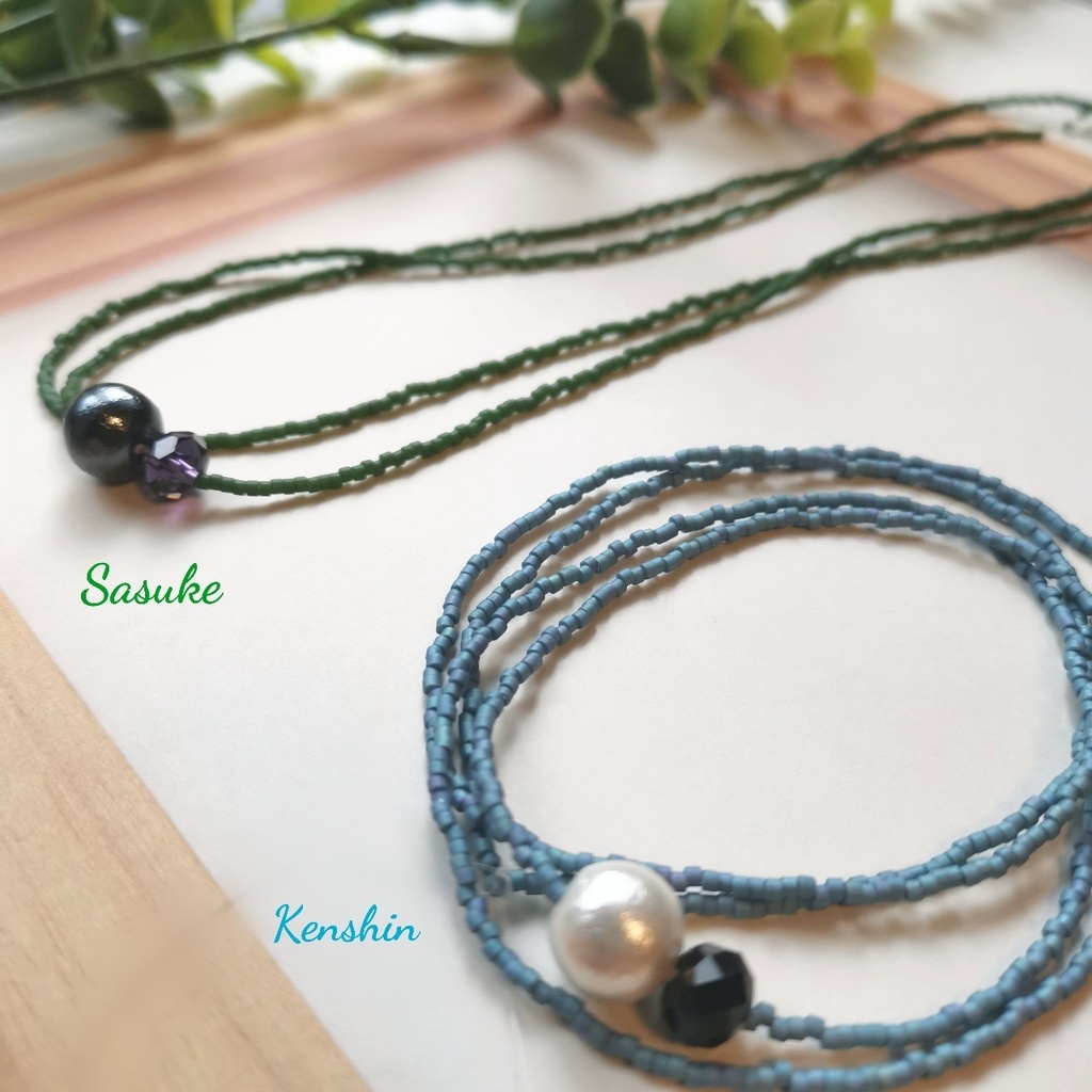 武イケメン戦国 将の色をまとうロングネックレス