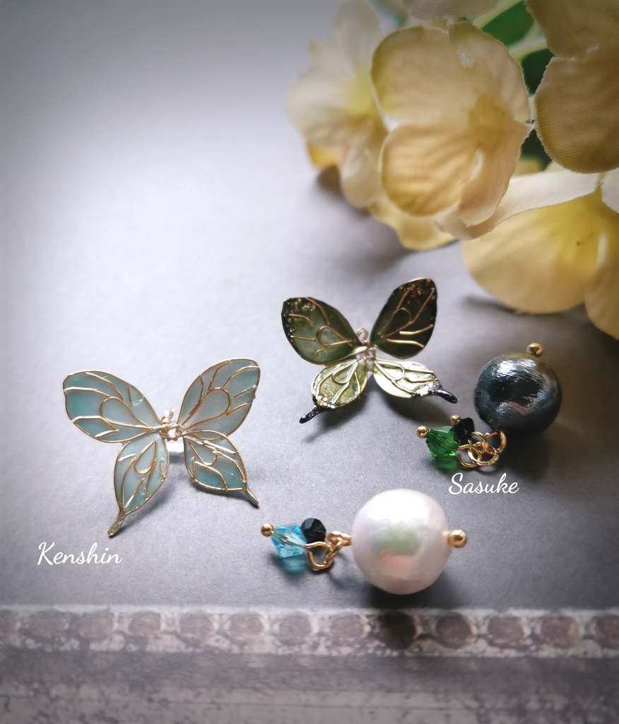 イケメン戦国イメージアクセサリー、彼色が瞬く耳飾り