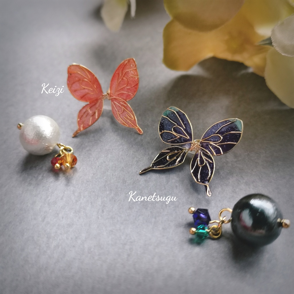 イケメン戦国イメージアクセサリー、彼色が瞬く耳飾り