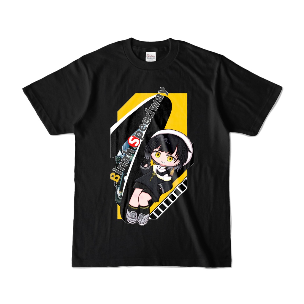 ビナアスピードウェイTシャツBK(イラストorシルエット)