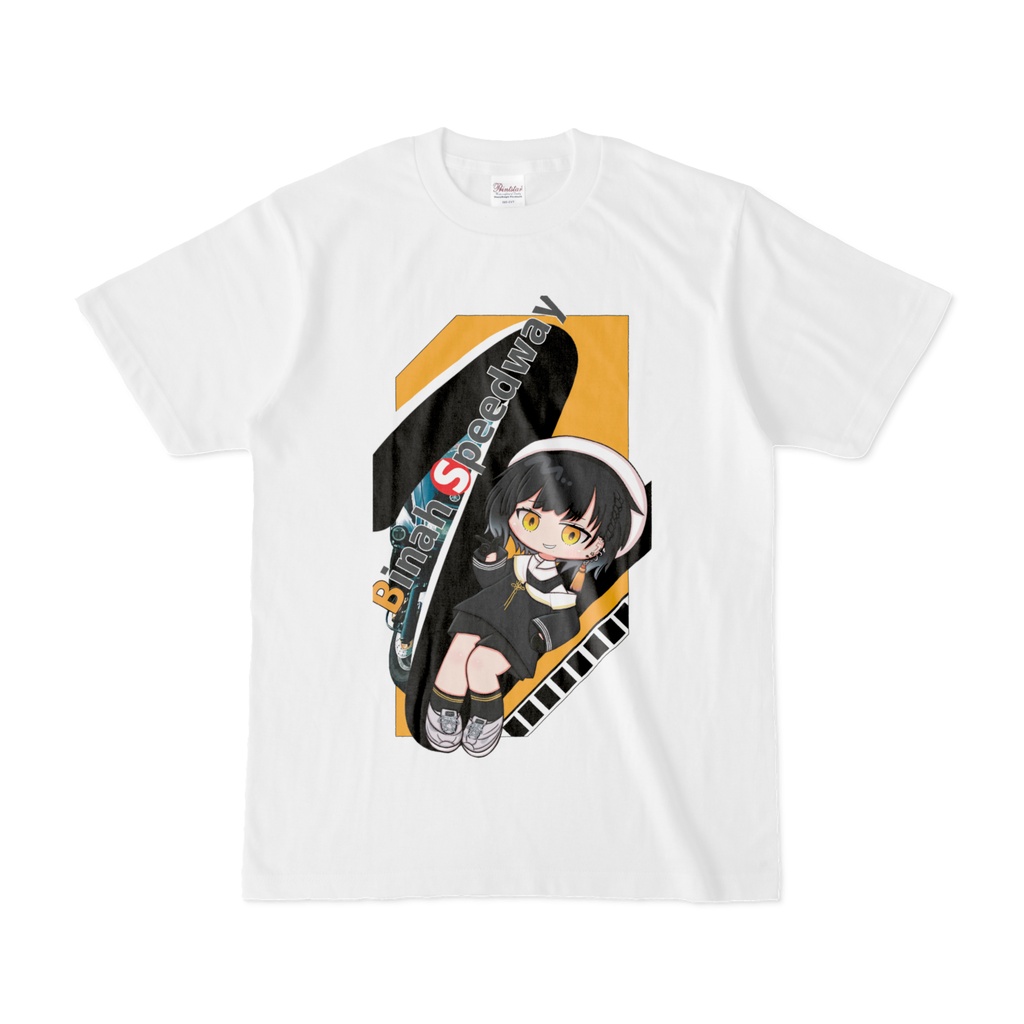 ビナアスピードウェイTシャツWH(イラストorシルエット)