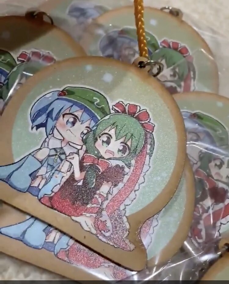 【エアコミケ】花火で一緒、にと雛木製キーホルダー