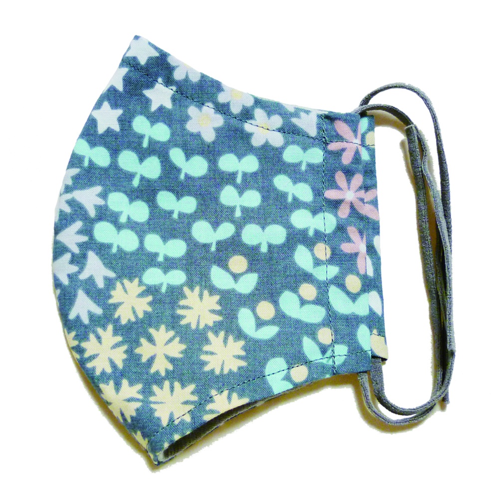 リモラブ風マスク 美々先生(グレー花柄)