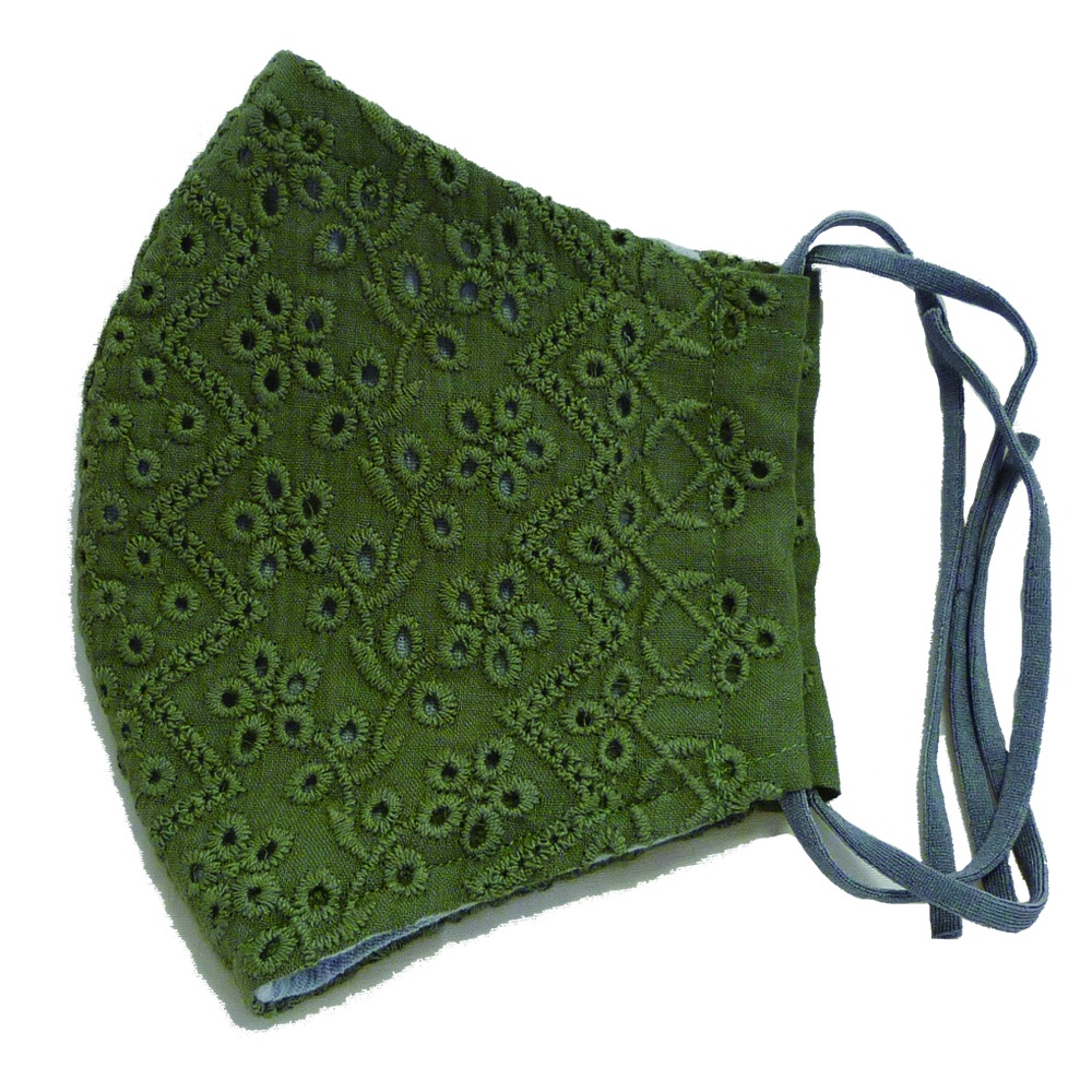 リモラブ風マスク 美々先生(レース・モスグリーン)