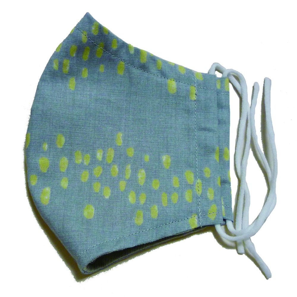 リモラブ 美々先生 マスク(うすいグレー×黄色の流れ星)