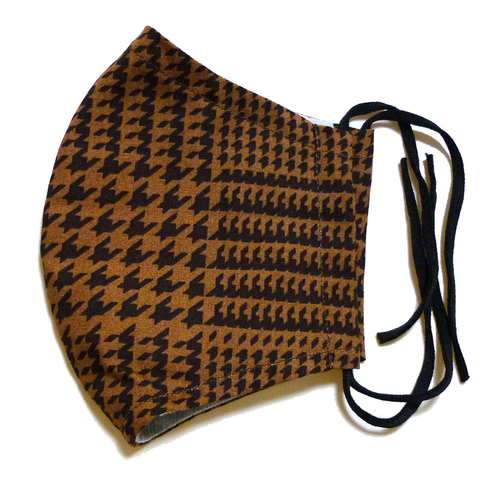 秋冬マスク(茶色・千鳥格子柄)