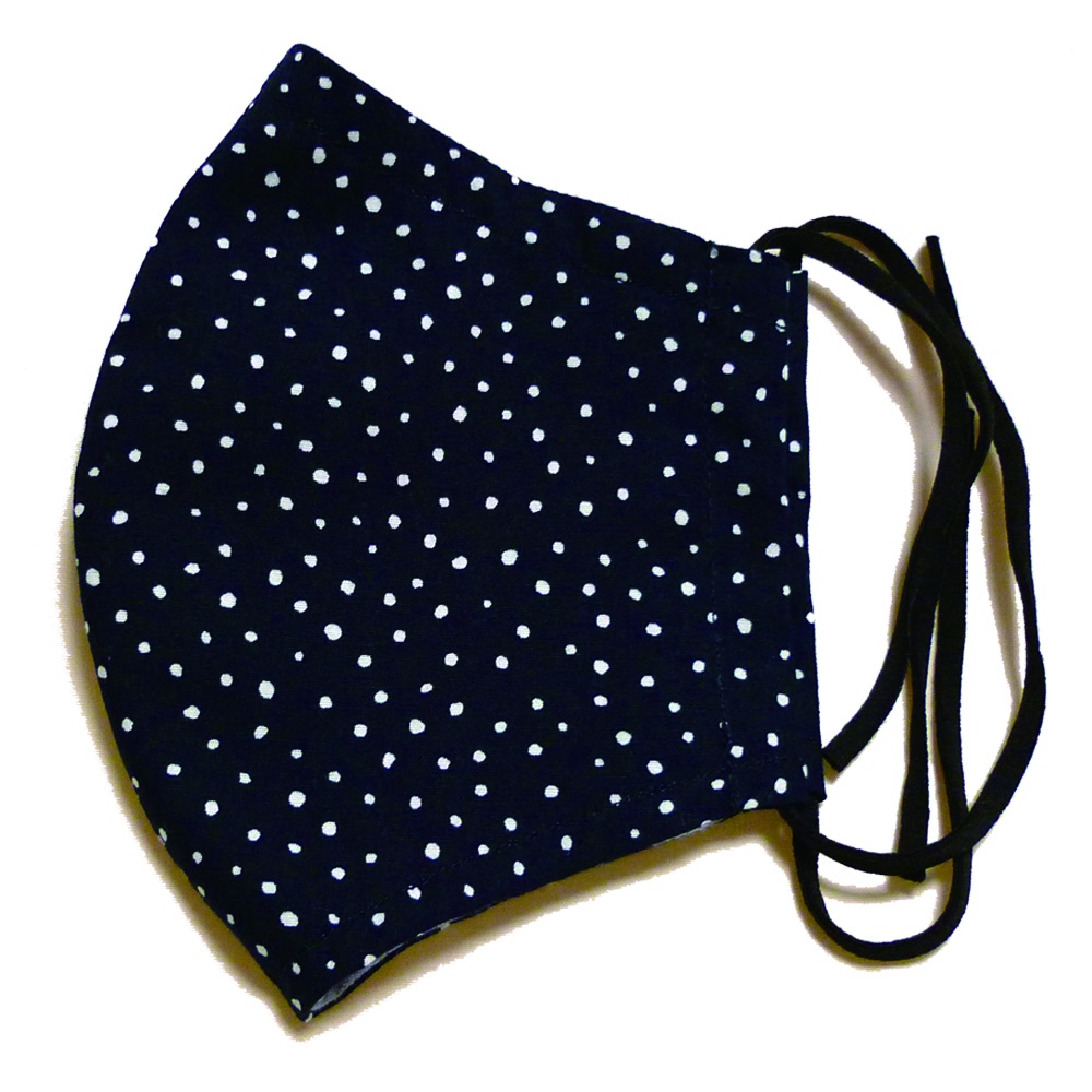 水玉マスク(紺・ランダムドット)
