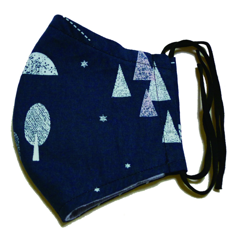 北欧柄マスク(紺色の森)
