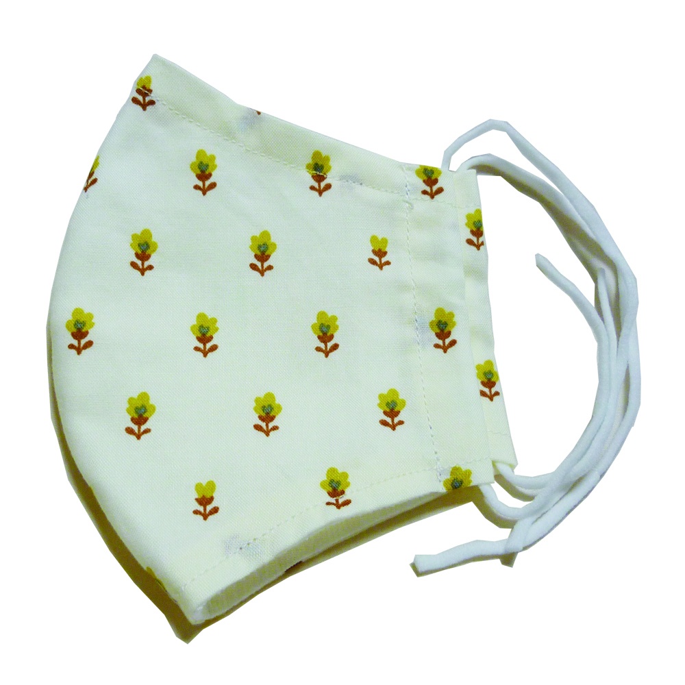 北欧柄マスク(生成り・花)