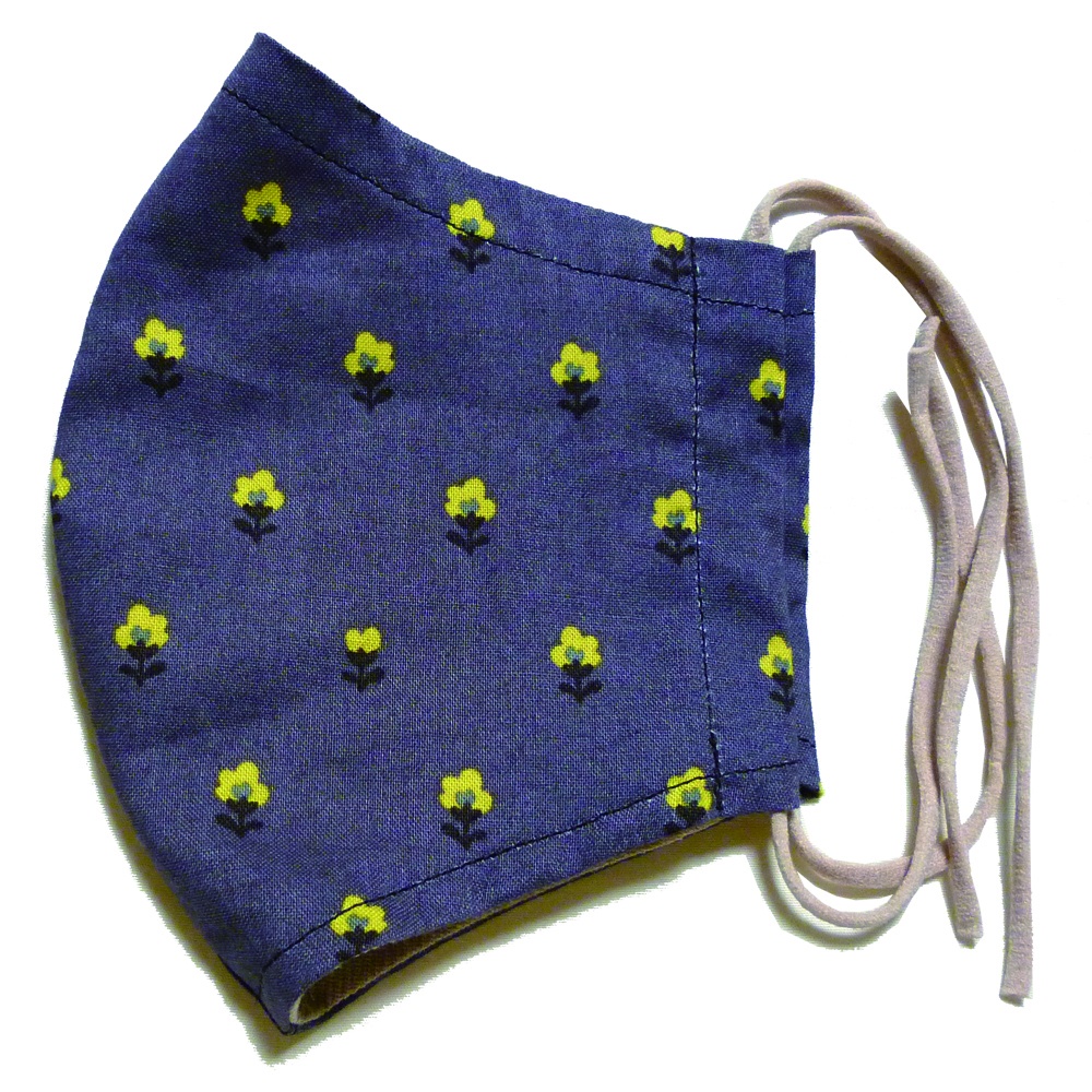 北欧柄マスク(こげ茶・花)