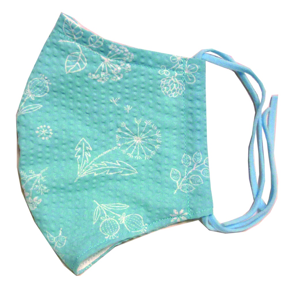 涼しい夏マスク ③ちょうちょと草花