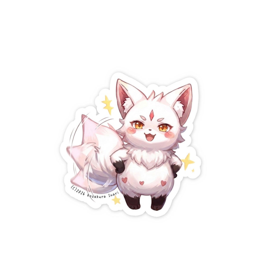 妖狐の子・白珠(しらたま) スマホステッカー タイプA