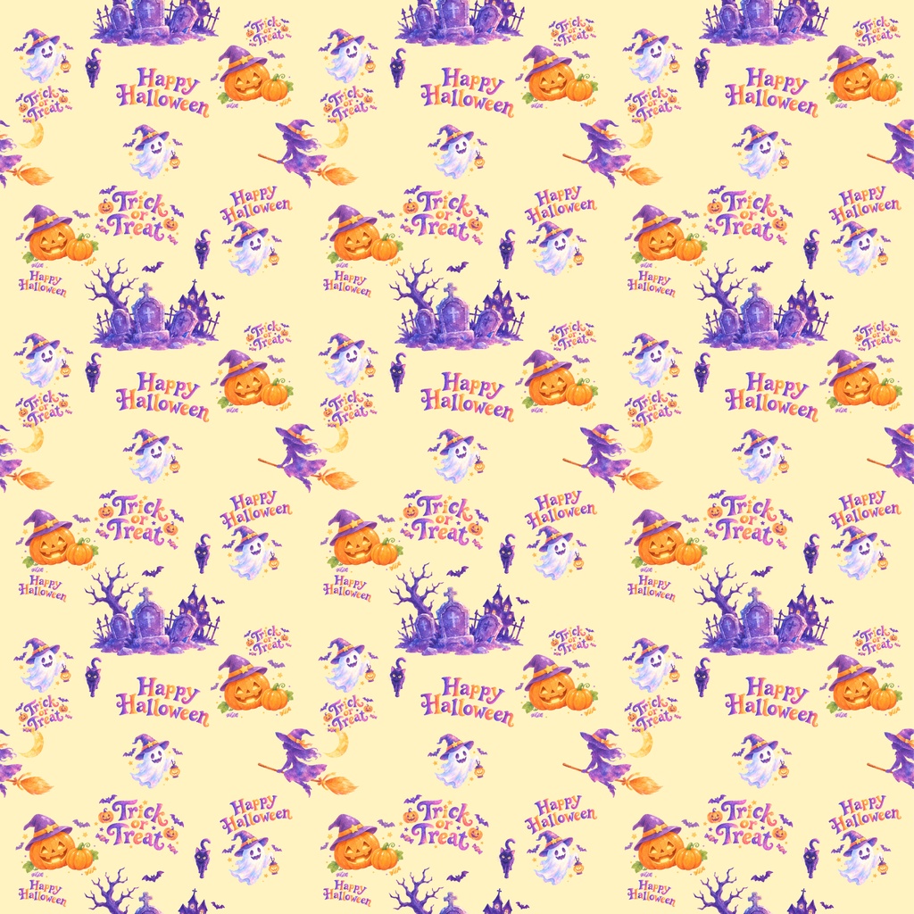 Kawaii Halloween Digital Paper|可愛くてポップなハロウィン デジタルペーパー