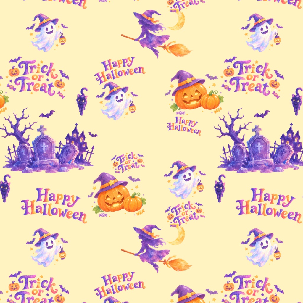 Kawaii Halloween Digital Paper|可愛くてポップなハロウィン デジタルペーパー