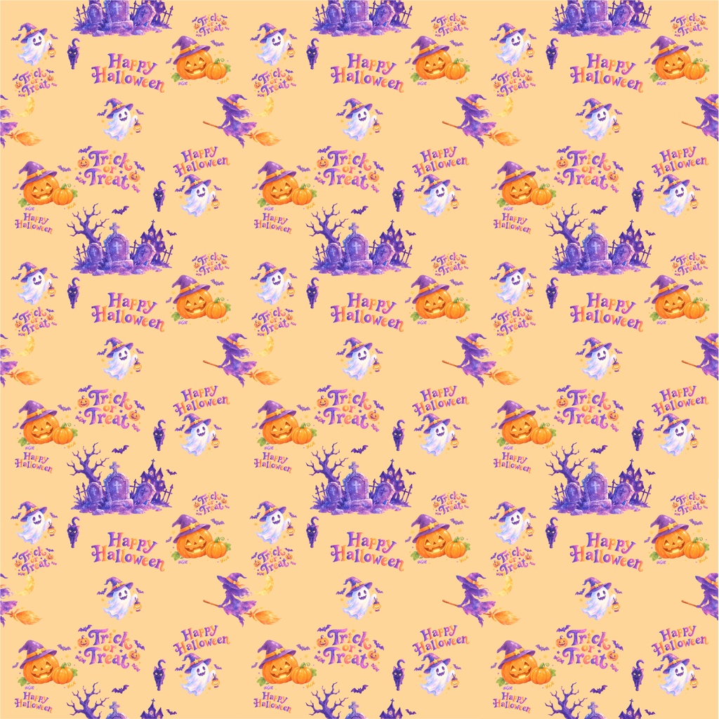 Kawaii Halloween Digital Paper|可愛くてポップなハロウィン デジタルペーパー