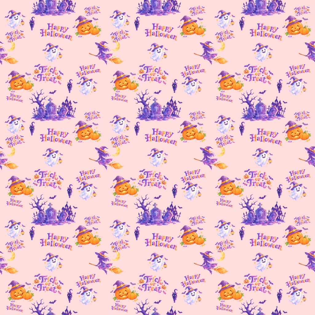 Kawaii Halloween Digital Paper|可愛くてポップなハロウィン デジタルペーパー