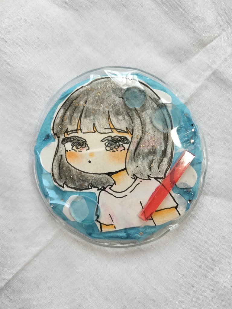 ソーダと女の子缶バッチ
