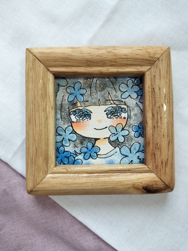 青いお花女の子
