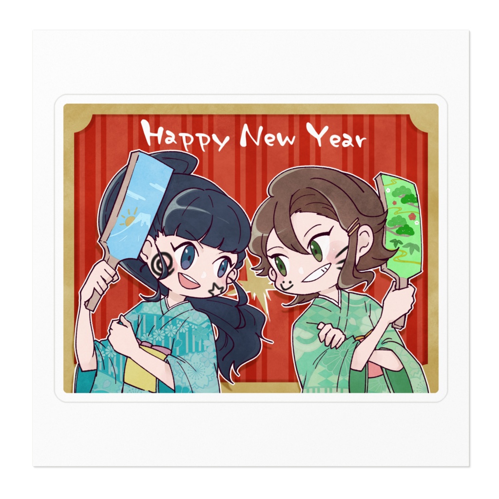 SATiiS ステッカー (正月YUNa&れぃな)