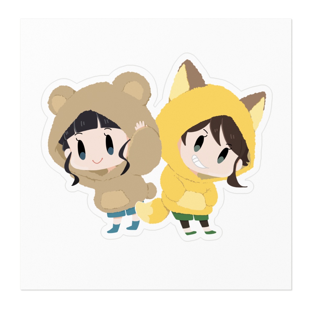 SATiiSステッカー(キツネYUNa&くまれぃな)