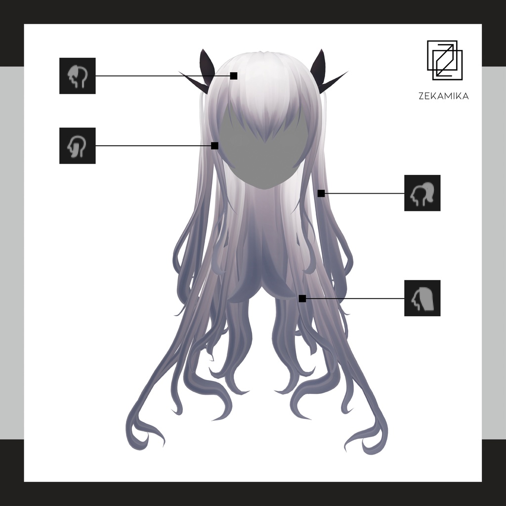 Vroid studio(正式版)用 | ヘアプリセット『mtl - hair』