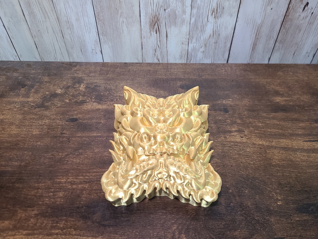 鬼瓦-金- (Mad Mini Onigawara)高さ12.5cm【インテリア クールな壁掛け 3Dプリンター】