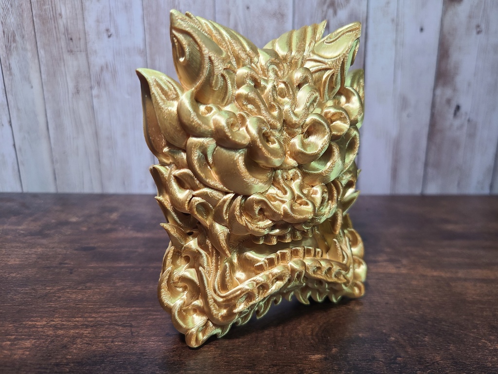 鬼瓦-金- (Mad Mini Onigawara)高さ12.5cm【インテリア クールな壁掛け 3Dプリンター】