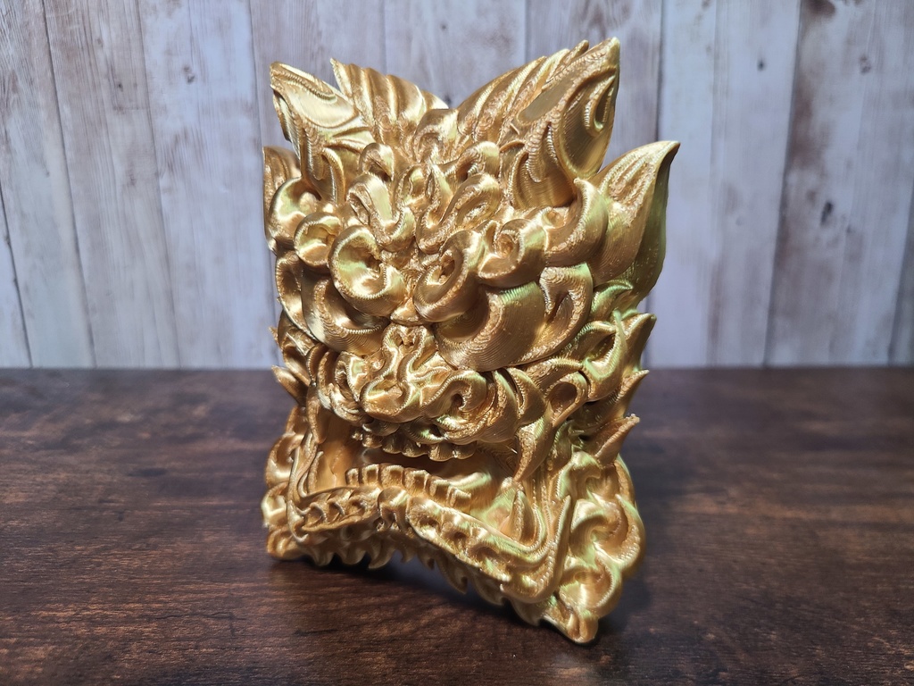 鬼瓦-金- (Mad Mini Onigawara)高さ12.5cm【インテリア クールな壁掛け 3Dプリンター】