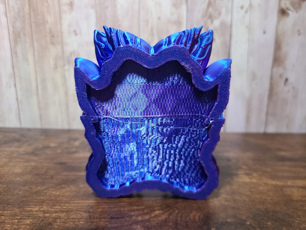 鬼瓦-紫×ブルー- (Mad Mini Onigawara)高さ12.5cm【インテリア クールな壁掛け 3Dプリンター