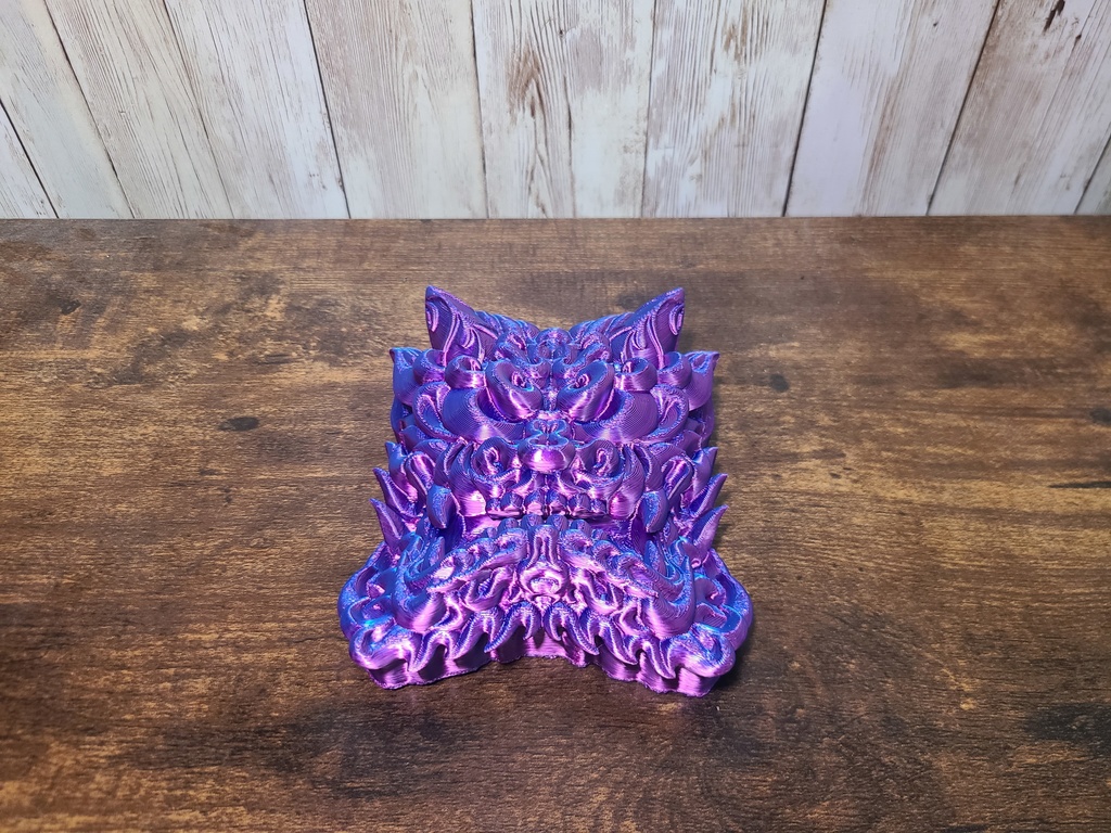 鬼瓦-紫×ブルー- (Mad Mini Onigawara)高さ12.5cm【インテリア クールな壁掛け 3Dプリンター