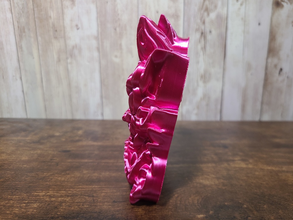 鬼瓦-マゼンタ- (Mad Mini Onigawara)高さ12.5cm【インテリア クールな壁掛け 3Dプリンター】