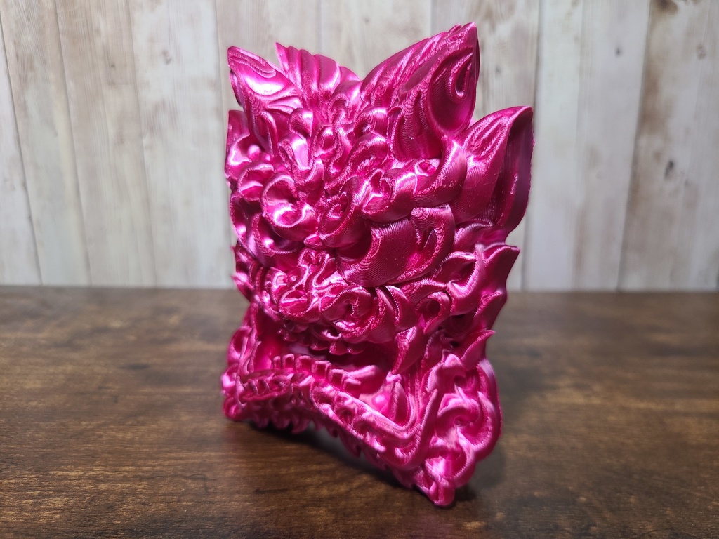 鬼瓦-マゼンタ- (Mad Mini Onigawara)高さ12.5cm【インテリア クールな壁掛け 3Dプリンター】