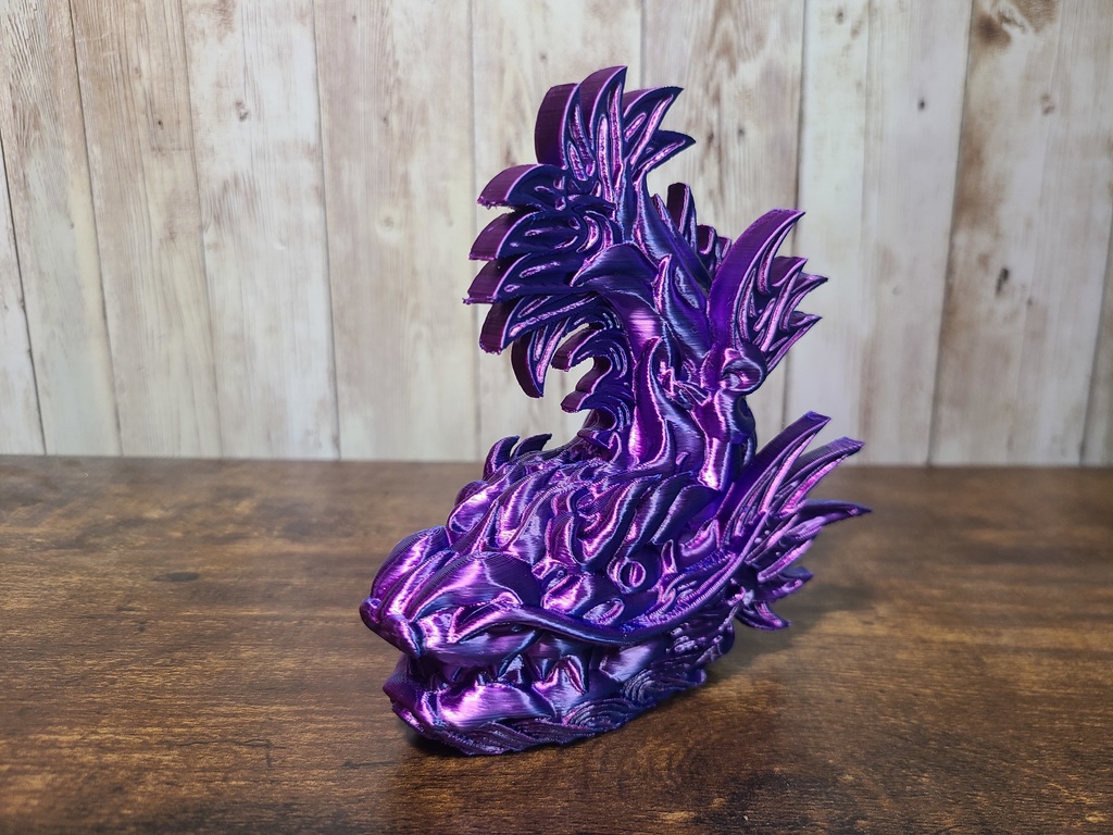 シャチホコ-紫×ブルー-（Mad Mini Syachihoko）高さ12cm【インテリア　クールな置物　３Dプリンター