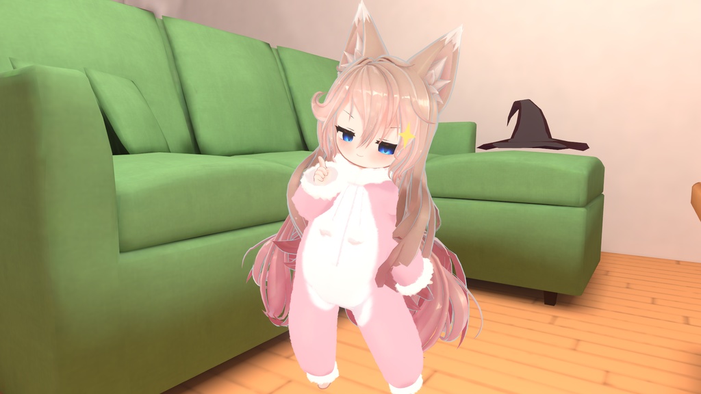 【複数アバター対応】モコモコうさパジャマ