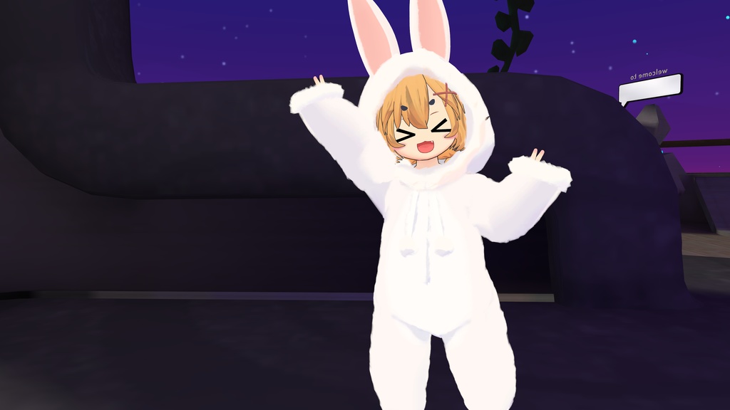 【複数アバター対応】モコモコうさパジャマ