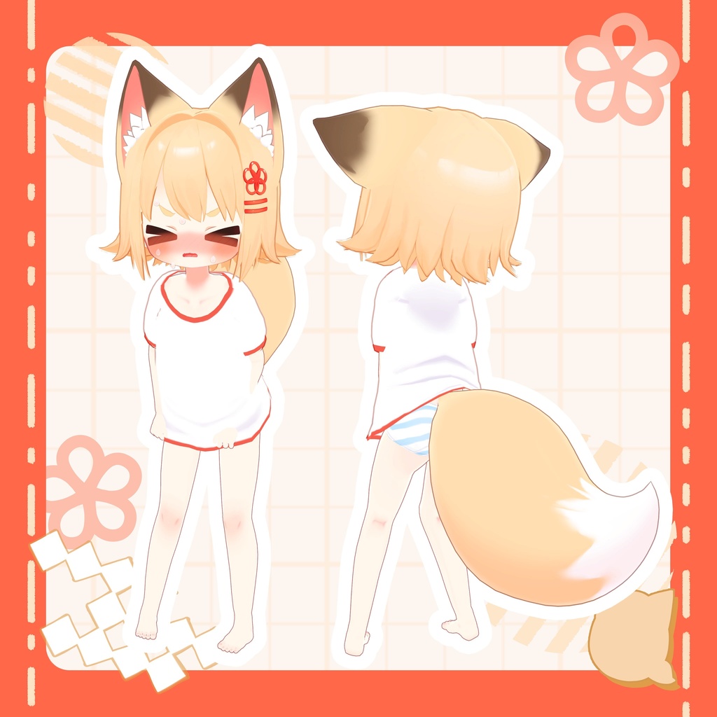 オリジナル3Dモデル「きなこ」 -Kinako-  ver.4.05【Quest対応済】