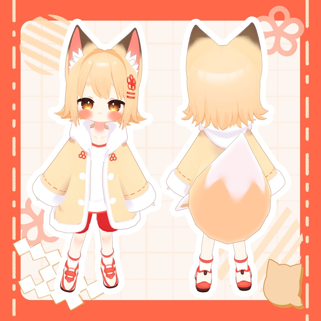 オリジナル3Dモデル「きなこ」 -Kinako-  ver.4.05【Quest対応済】